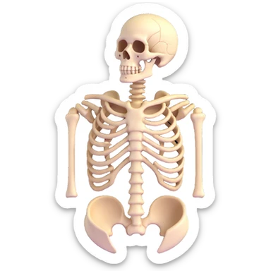 skeleton ribs sticker