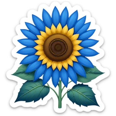 blue sunflower sticker