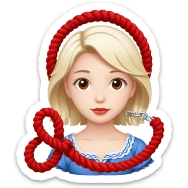 cute suze with red and white rope and floral decoratons sticker