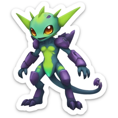 cute cool edgy colorful ethereal alien punk Digimon-Fakemon-animal full body sticker