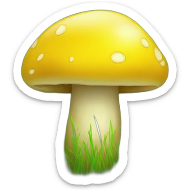 yellow mashroom in green grass sticker