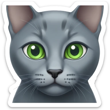 Russian blue cat with green eyes   sticker