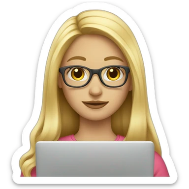 blonde-girl-long-hair-with-laptop-and-glasses sticker