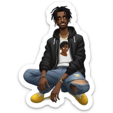 Playboi carti with ken carson (just the top of body) sticker