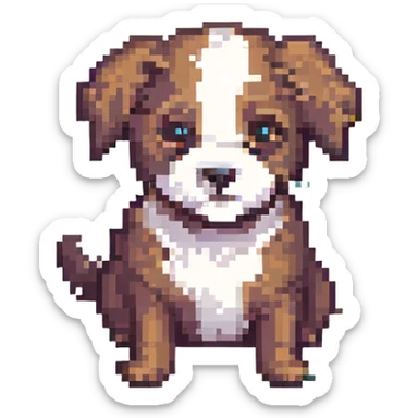 Toto the dog from Wizard of Oz, pixel art style sticker