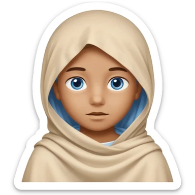 blue eyed desert child with creme cloth sticker