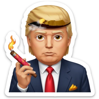donald trump with a cigar sticker
