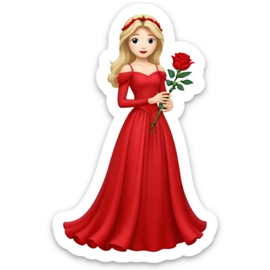Red rose princess full body sticker