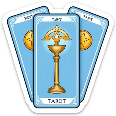 Tarot cards light blue sticker