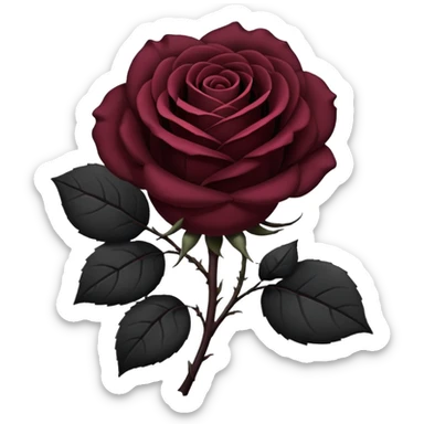 black rose, without green leaves, just flower sticker
