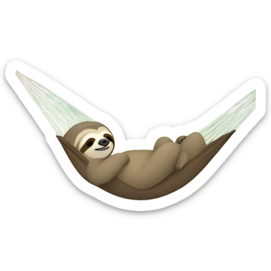 Sloth in a hammock sticker