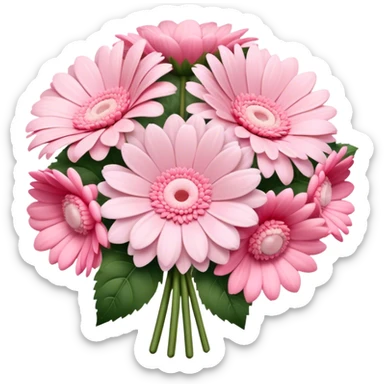 Rose Quartz Pink gerbers bouquet vintage galmour sticker