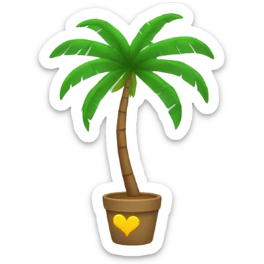 A heart and a small palm tree sticker