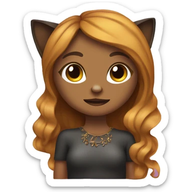 Cat with  una chica dormida piel canela pasión pelo lacio negro sticker