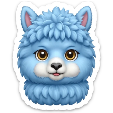 Blue cute alpaca sticker