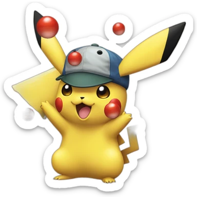 pikachu with a almost disgusting addiction to "poke balls" sticker