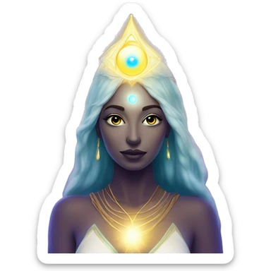 Pleiadian radiant glowing diva woman female third eye sticker