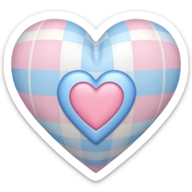 pastel heart with a soft pastel plaid pattern sticker