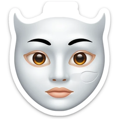 a sheet of white mask pack for face skincare beauty, except on the face, vacant hole on eyes and mouth sticker