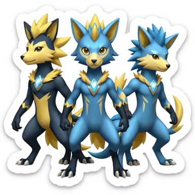 Luxio-Luxray-Zeraora-Manectric-fusion (full body) sticker
