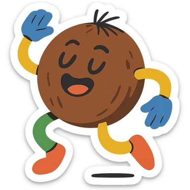 dancing coconut sticker