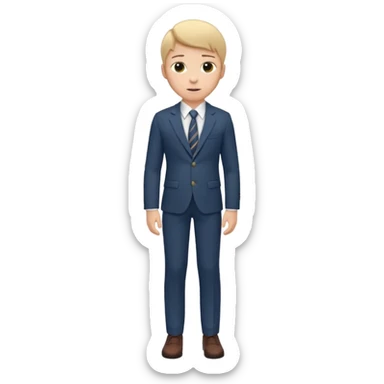 Young man, tailored trousers, a crisp button-down shirt, a blazer, and tie

 sticker