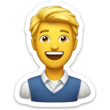 excited man with starred eyes sticker