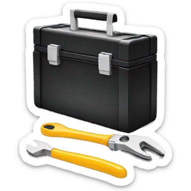 black toolbox with tools sticker