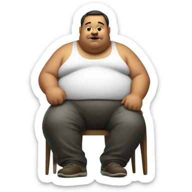 fat man eating  sticker
