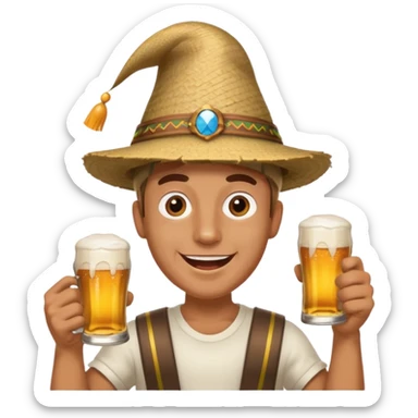 a guy excited with some festival background  sticker