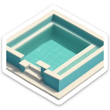 Square Swimming Pool with Steps inside sticker