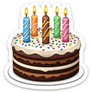 Chocolate cookie birthday cake sticker