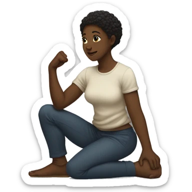 kneeling with fist up to support black excellence sticker