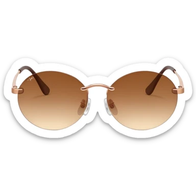 Y2K brown rimless sunglasses sticker