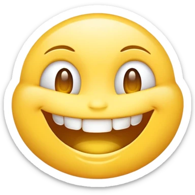 An emoji with smiling face with one tooth missing, transparent background sticker