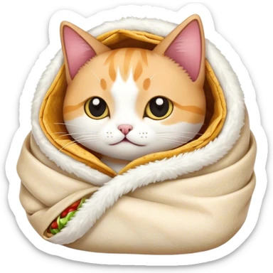 Cat wrapped in burrito  sticker