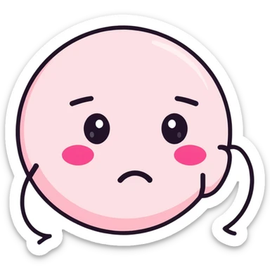 pink emoji being sensitive sticker