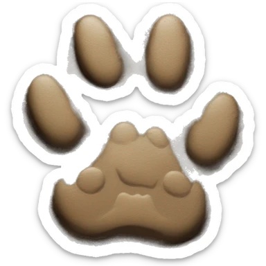 dog paw imprint in mud sticker