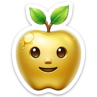 Enchanted golden apple in minecraft style  sticker