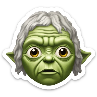 Yoda from Star Wars with a bored expression, perhaps rolling his eyes or looking disinterested. sticker