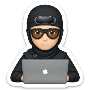 Ninja with sunglasses on laptop sticker