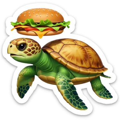 SeaTurtle eat burger sticker