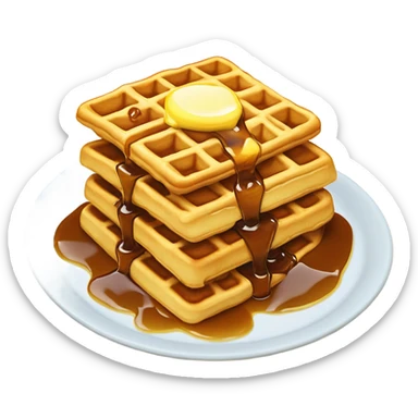 Waffles with syrup and butter  sticker