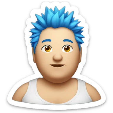 Older fat lesbian Chilean very short spiky bright blue hair sticker