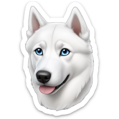 White siberian husky blue eyes with long ears sticker