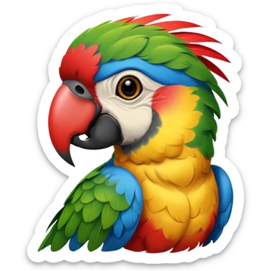 Parrort with face tattoo  sticker