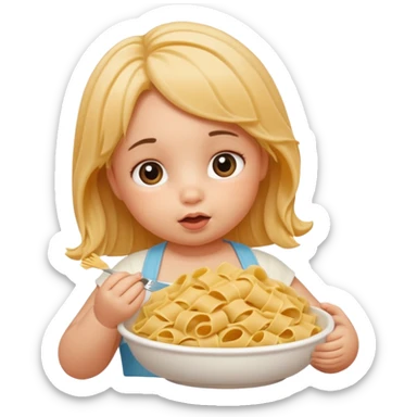 Make a baby with a big belly and it’s a girl with pasta all over there face sticker
