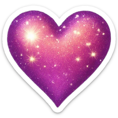 Glitter sparkle heart  sticker