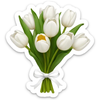 white tulip bouquet  sticker