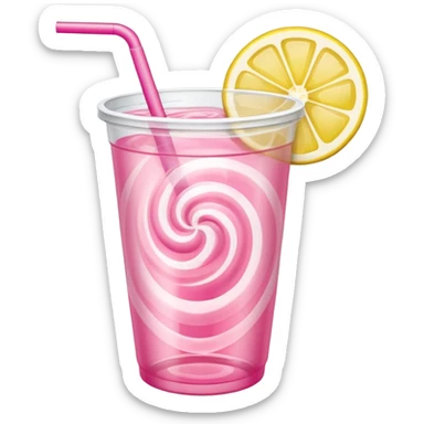 pink lemonade in a plastic cup sticker